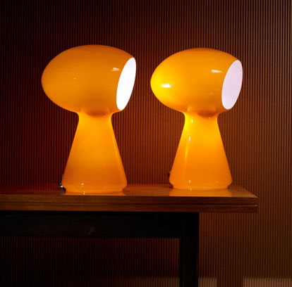 Italian Mushroom Table Lamps, pair - Mass Modern Design Auction - Wright