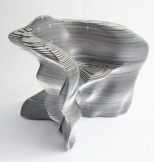 Aluminum Slice Chair by  Mathias Bengtsson