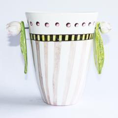 Pot/Vase with Hanging Leaves by Véronique Rivemale 