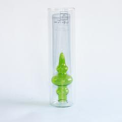 Clear Glass Vase with Green Inner by Christian Tortu