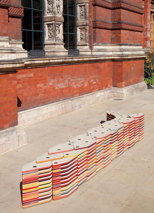 AL_A, AMANDA LEVETE Unique 'Bench of Plates' bench, for 'Bench Years', commissioned by the London Design Festival, 2012 [Estimate £5,000 - 7,000]