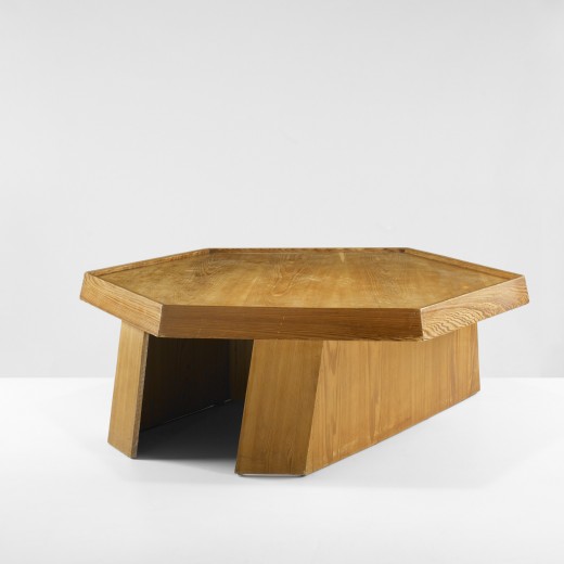 Frank Lloyd Wright, coffee table, 1939, estimated at $20,000–30,000, sold for $50,000