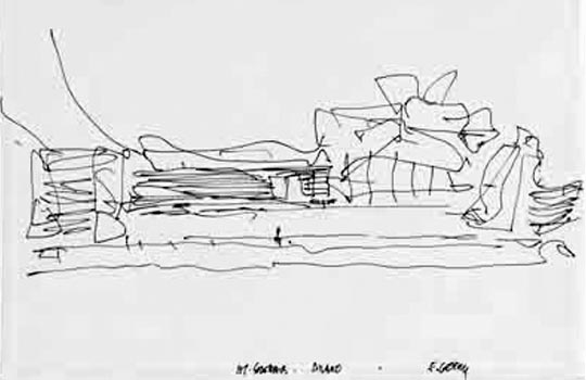 Guggenheim Museum sketch by Frank Gehry
