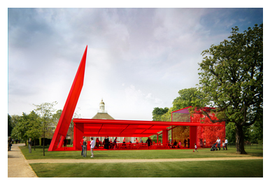 Exterior view of Jean Nouvel's design for the 2010 Serpentine Pavilion