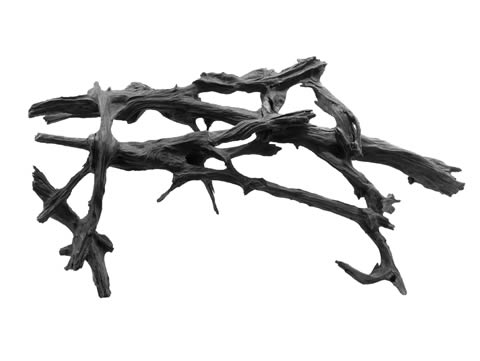 'Black lines' wall piece - 5,500 years old bog oak root from ploughed land in Wereham, Norfolk