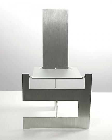 Flatveld Chair, "A homage to the iconic Red and Blue Chair designed in 1917 by Gerrit Rietveld."