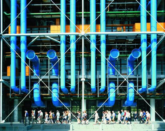 Centre Pompidou Colour-Coded External Services by Richard Rogers