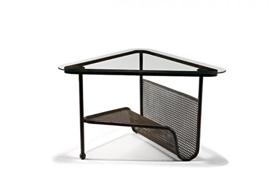 Mathieu Matégot, Triangular coffee table with top (1956), estimated at $2,000 - 3,000, sold for $6,250