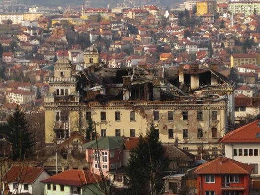 The Jajce Barracks with Sarajevo in the background