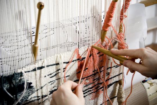 Tracey Emin's 'Black Cat' Tapestry by West Dean Tapestry (in progress)