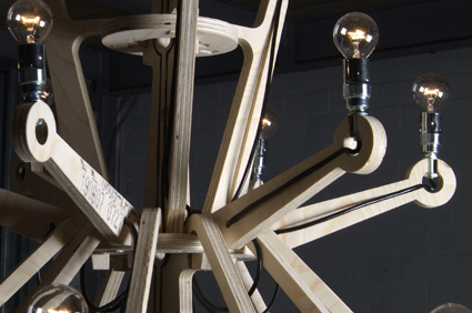 Plywood Chandelier by Piet Hein Eek (detail)