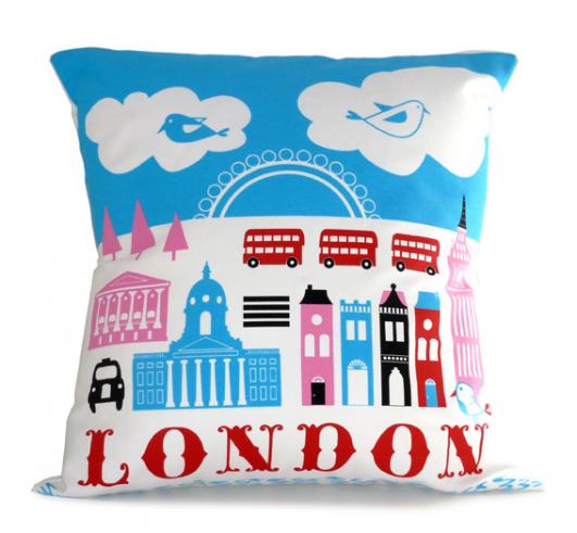 Michelle Mason - London cushion - http://www.michellemason.co.uk/