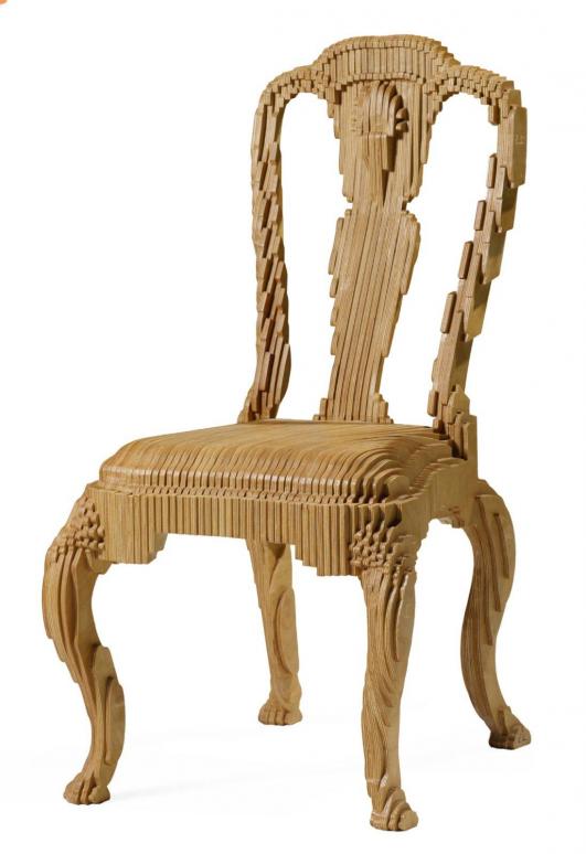 JULIAN MAYOR Fauteuil modèle «Clone chair» Eléments de bois en contrepalqué découpés et assemblés… 2,500 - 3,500 €
