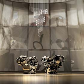 Rendering of the exhibition Ron Arad: No Discipline at The Museum of Modern Art. © 2009 Ron Arad and Associates.