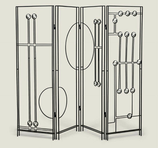 CHRISTOPHE CÔME (B. 1965) 'CERCLE': A UNIQUE FOUR-FOLD SCREEN, 2005  