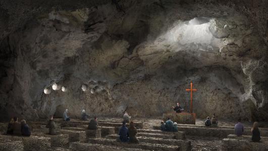 Vilalta Arquitectura Designs Granite Excavated Chapel in Raleigh