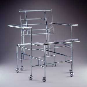 Paul Rudolph, American, 1918–1997; Rolling Armchair, 1968, chromium-plated tubular steel and Lucite; Carnegie Museum of Art