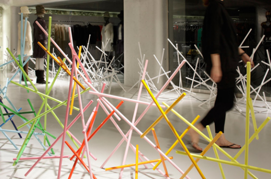 Emmanuelle Moureaux: 'Sticks' for Issey Miyake
