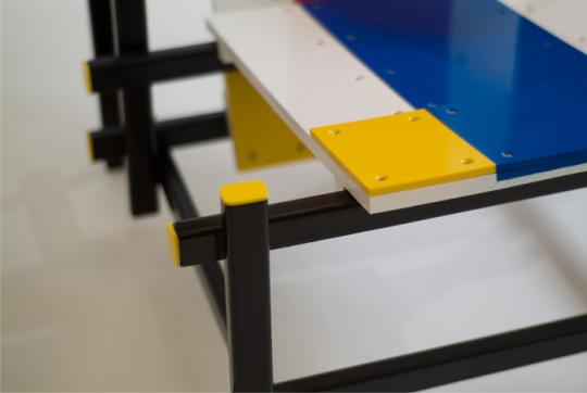 Red Line Blue Line Chair by Joel Tobman