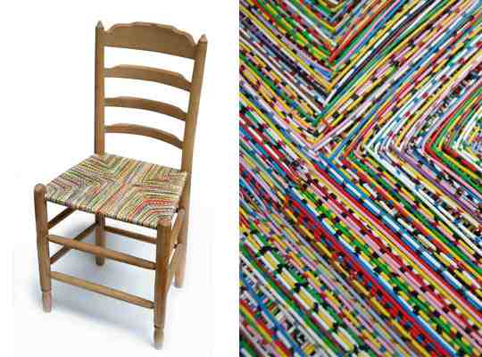 WireChair - old chairs refurbished with old phone wire.