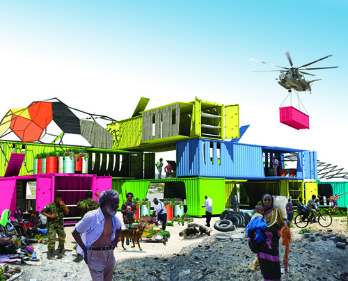 Shipping container as emercency housing by SEED