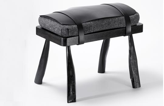 Ebony Stained Stool by Simon Hasan - Vauxhall Collective Commission 2009