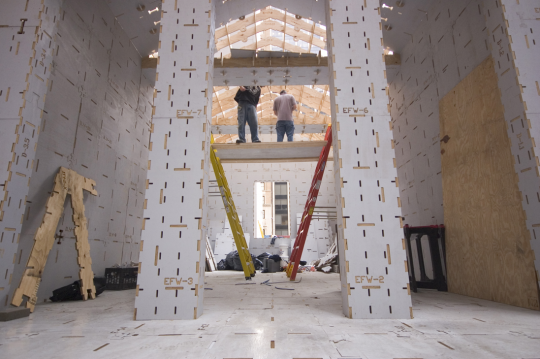 Digitally Fabricated Housing for new Orleans, as designed for MoMA's Home Delivery exhibition - Lawrence Sass - Photograph by Richard Barnes ©2008 The Museum of Modern Art