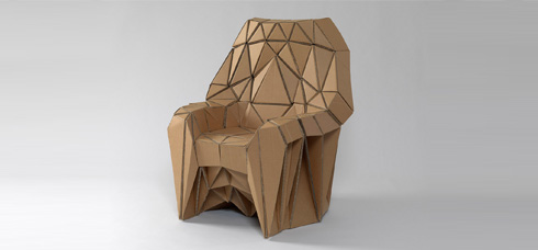 Bravais Armchair, Lazerian (Liam Hopkins), 2010, Cardboard. Photo: Nick Moss