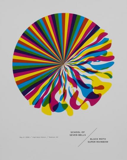 'School of Seven Bells/Black Moth Super Rainbow' screen print, 2009, Jason Munn 