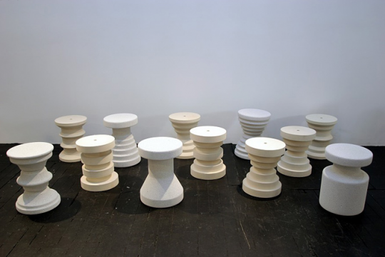 Solids of Revolution Series, Felted Wool and Concrete Stool by Max Lamb for Design Miami/Basel 2008